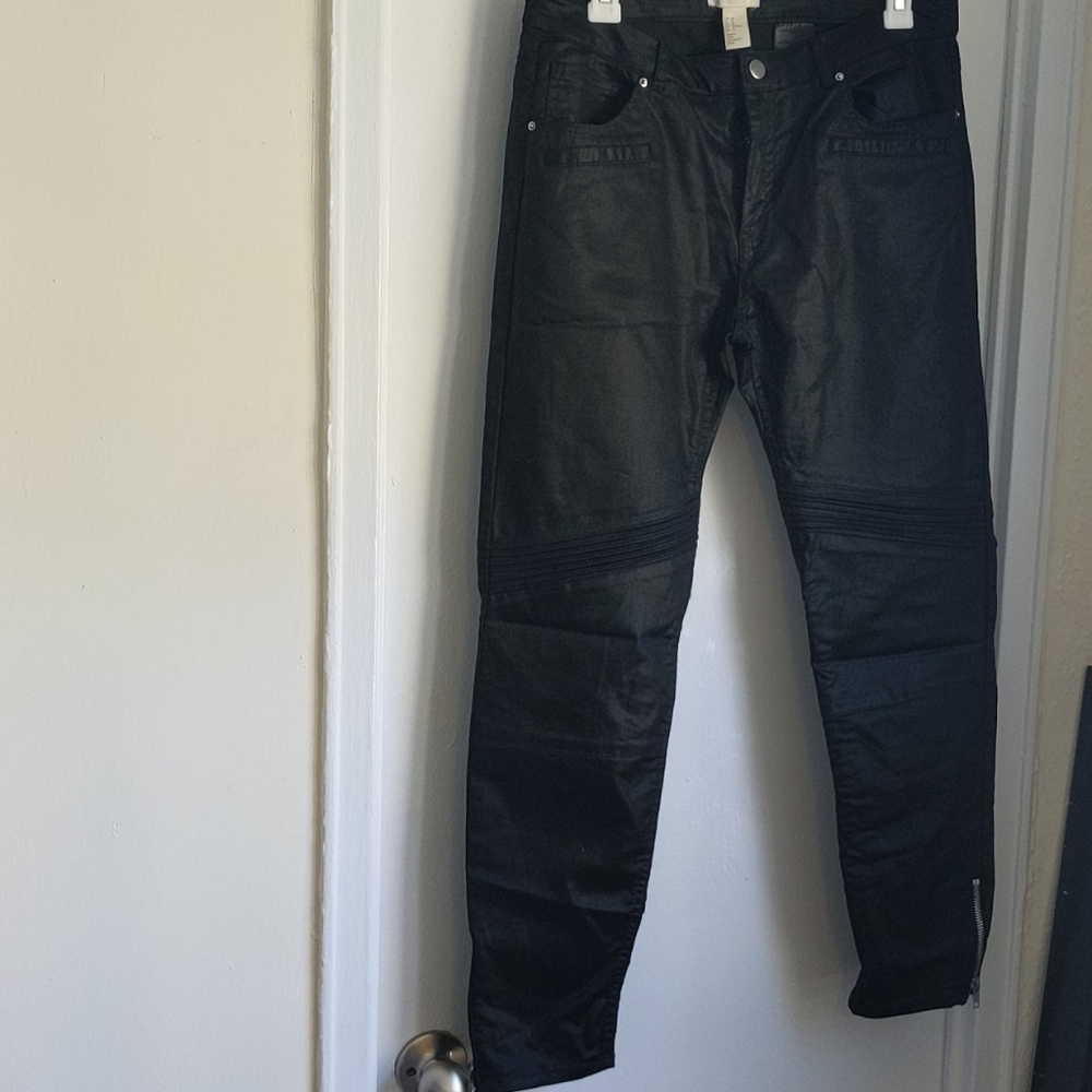 Black Moto Style Jeans